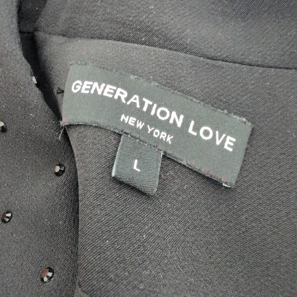 Generation Love Womens Crystal Rhinestone Blazer Jacket Large Black Holiday $595 - Picture 5 of 8
